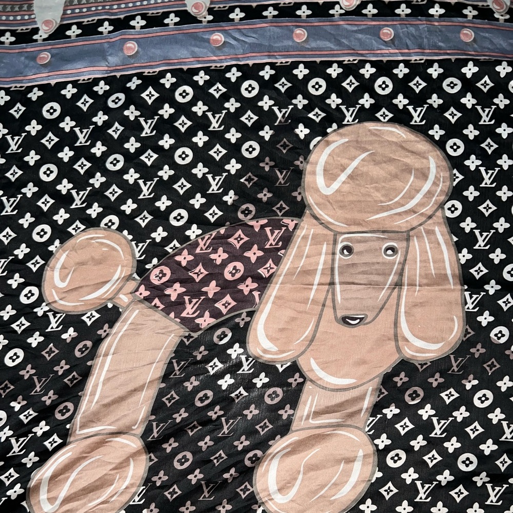 Limited Edition Louis Vuitton LV Design Poodle Dog Scarf/ Shaw !!